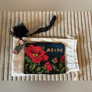 Embroidered Floral Beaded Clutch